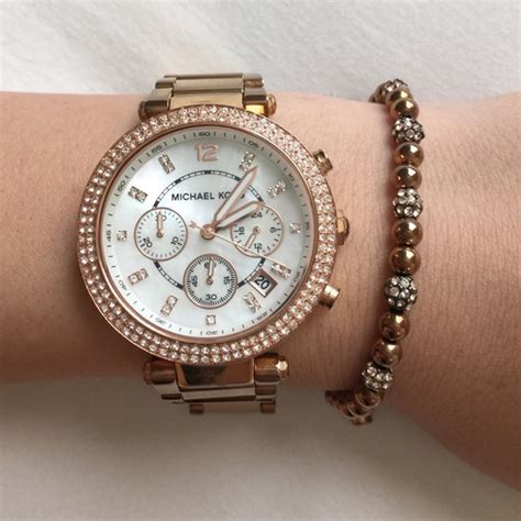 michael kors skylar rose gold watch|michael kors parker chronograph watch.